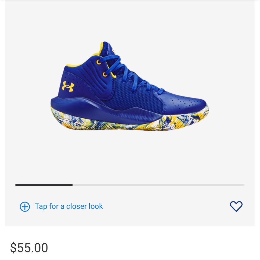UNDER ARMOUR JET 21 big boys basketball sneakers, size 4